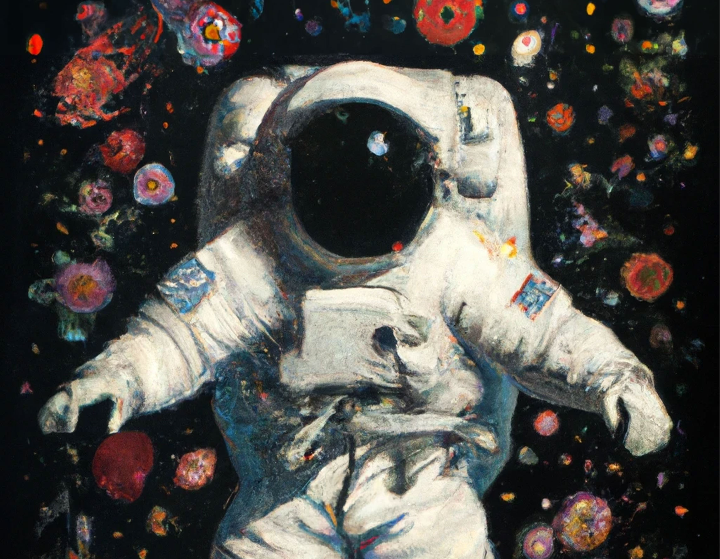 Art showing an astronaut in space